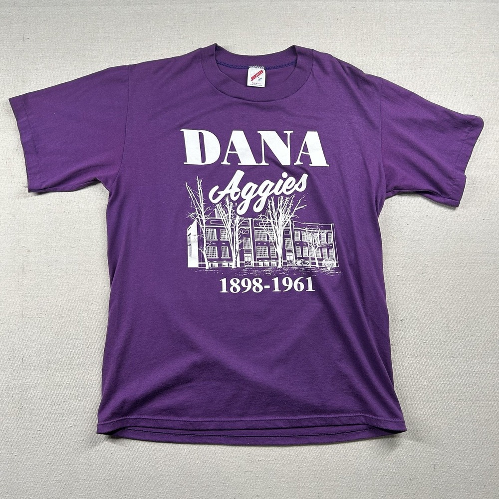 Vintage Jerzees Shirt Mens L Dana Aggies Single Stitch Memorial‎ 80s 90s Purple